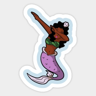 black dabbing mermaid Sticker